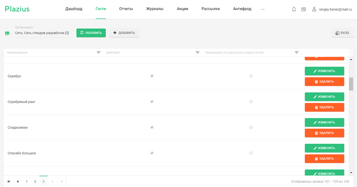 Зайдите в раздел «Гости» > «Теги». Откроется табличная форма с всеми созданными тегами (изначально данная таблица будет пустой). Это каталог тегов, здесь можно создавать новые и редактировать старые теги.