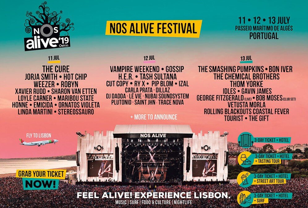 Афиша фестиваля NOS ALIVE 2019