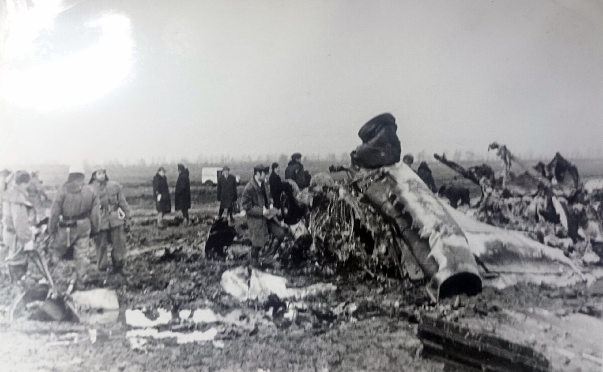 Место падения Ил-18. Фото vk.com.