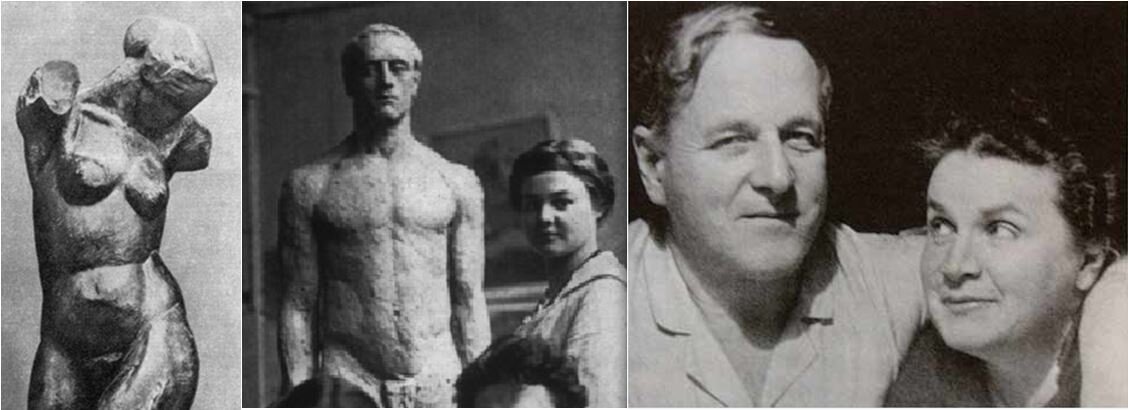 Проект надгробья "Юлия". Неизвестная скульптура Замкова в мастерской Бурделя. 