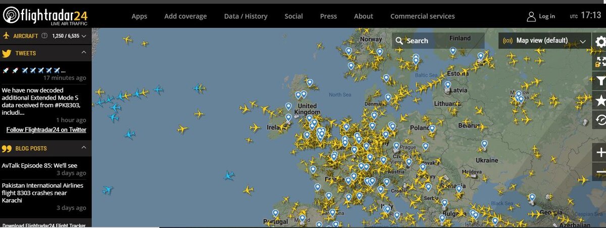 Информация с сайта https://www.flightradar24.com