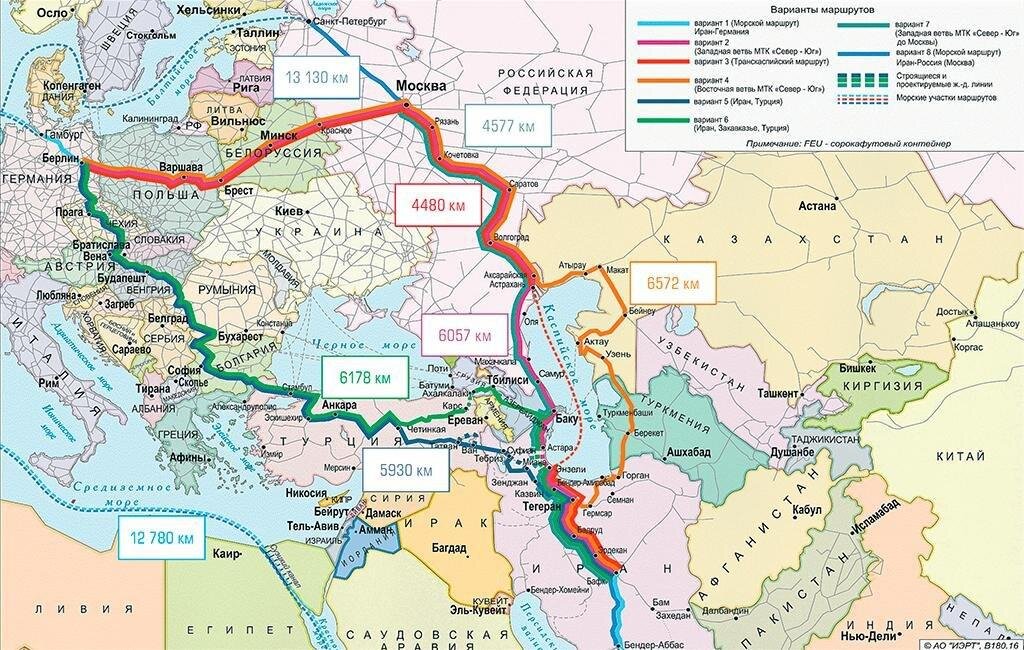 Карта россии с ираном