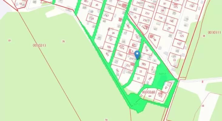 Земли общего пользования СНТ в кадастре