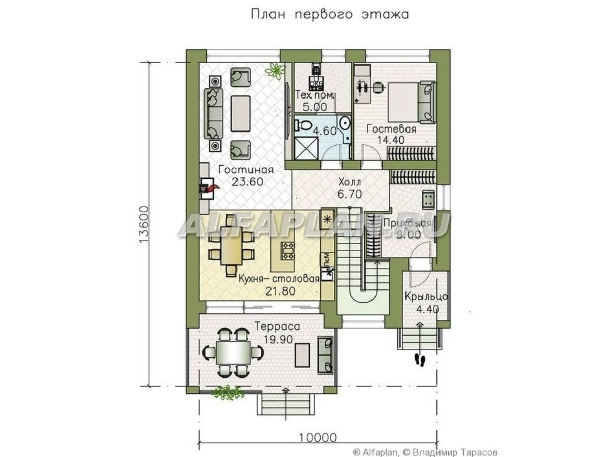 Планировка дома по проекту "Эрго" 930А.  © Владимир Тарасов