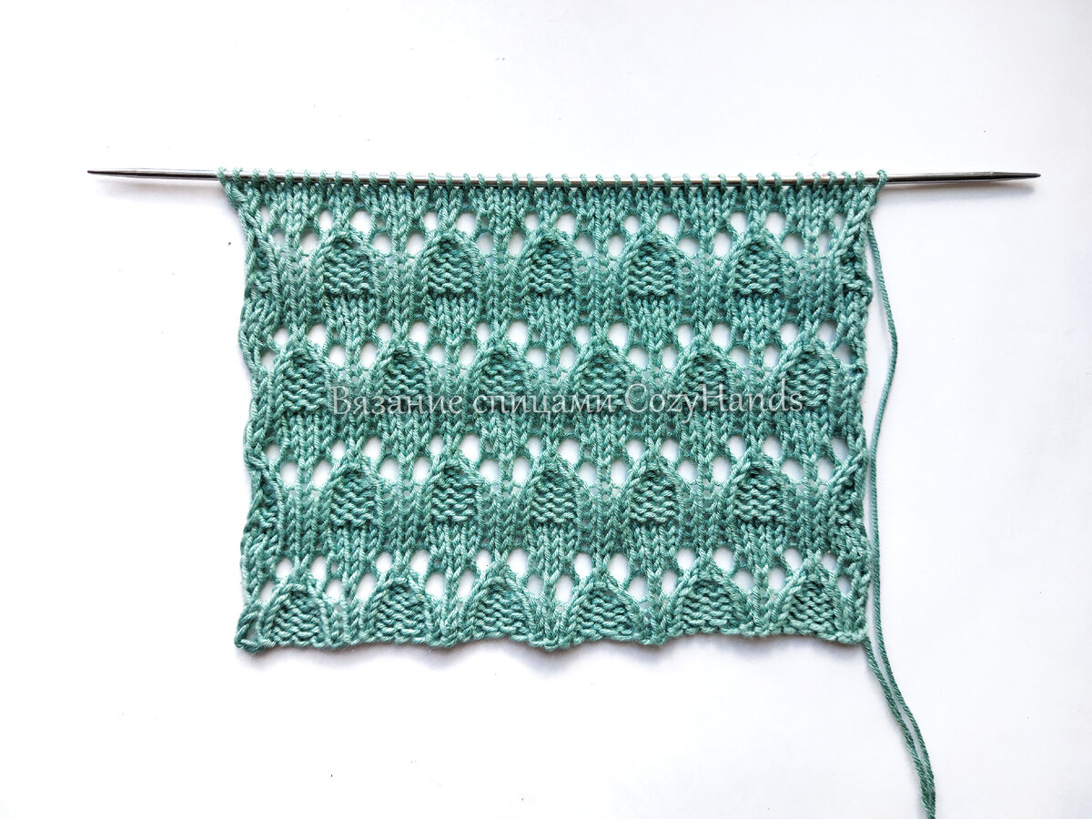 Красивый ажурный узор спицами