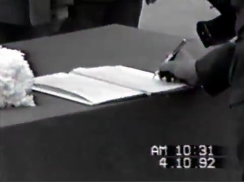 Подпись под присягой. КВАКУ 4.10.1992 г.