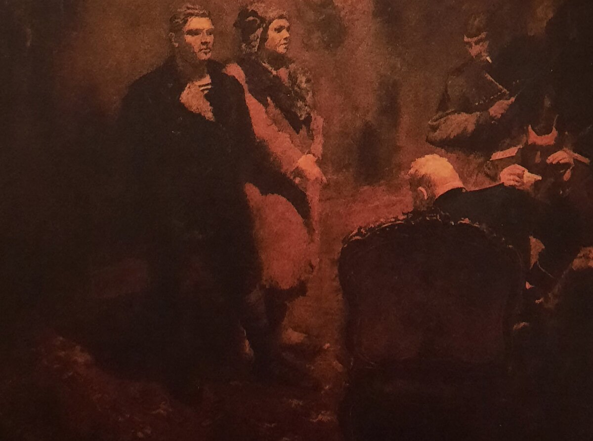 Б. И. Иогансон.  Допрос коммунистов.  1933. Москва. государственная Третьяковская галерея 