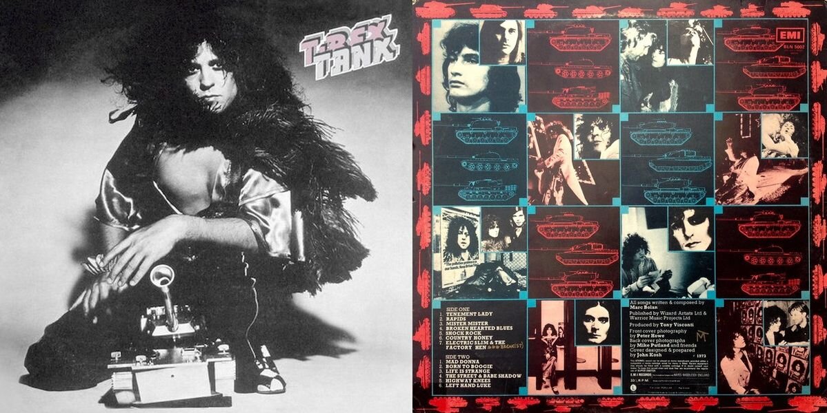 T.Rex «Tanx», 1973 г., передняя и задние стороны конверта английского выпуска
