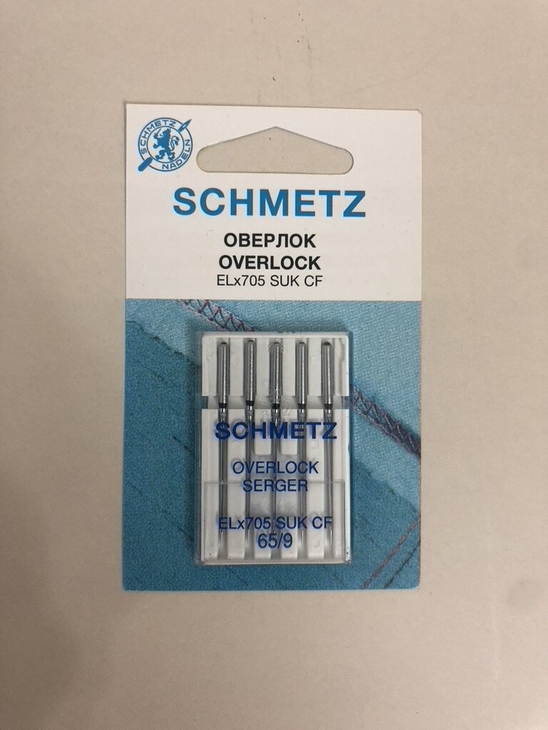ELx705 — иглы для оверлоков и распошивальных машин (для всех без исключения) SUK — джерси (для трикотажа); CF — покрыта хромом (устойчива к нагреву при шитье на высокой скорости).