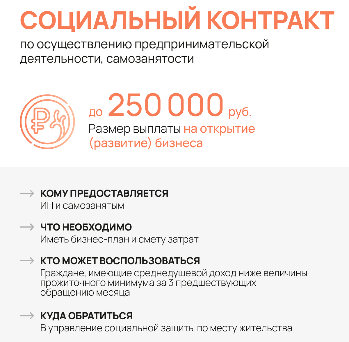 Соцконтракт на развитие бизнеса. Канал Предприниматель Инфо