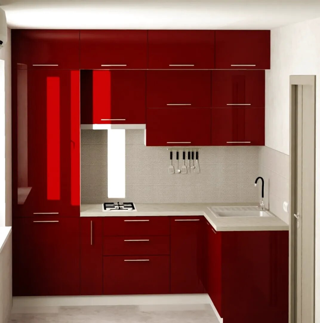 На всех верхних шкафах я бы убрала ручки, на антресолях - в первую очередь