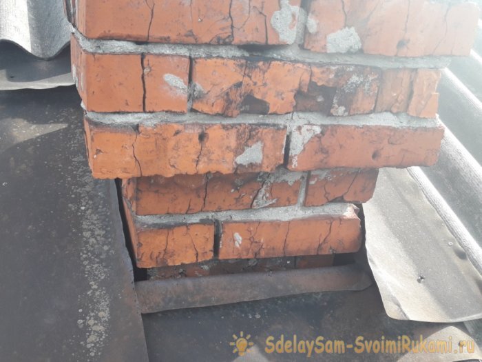 Зазоры между шифером и печной трубой