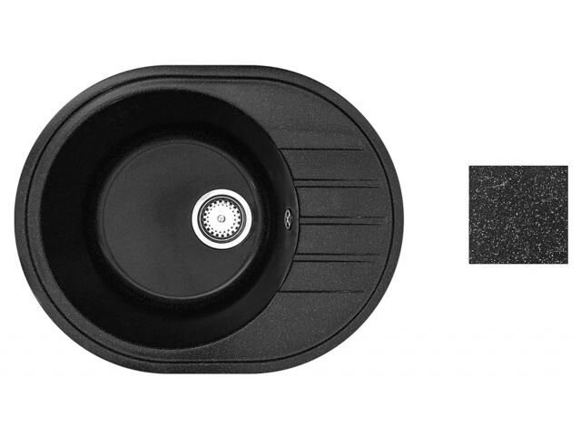 Мойка черная круглая с крылом