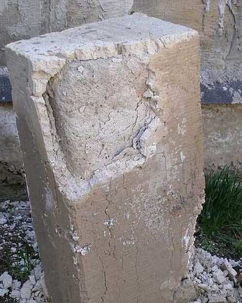 Вот так разрушается влажный газоблок под воздействием низких температур