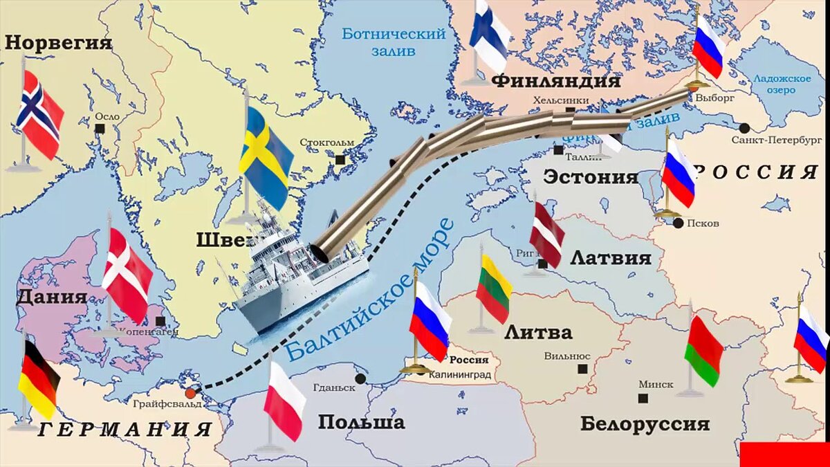 Северный поток 2 сколько осталось километров карта