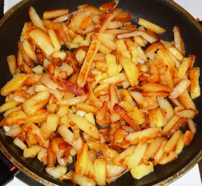 Пошаговый рецепт картошки жареной на сковороде