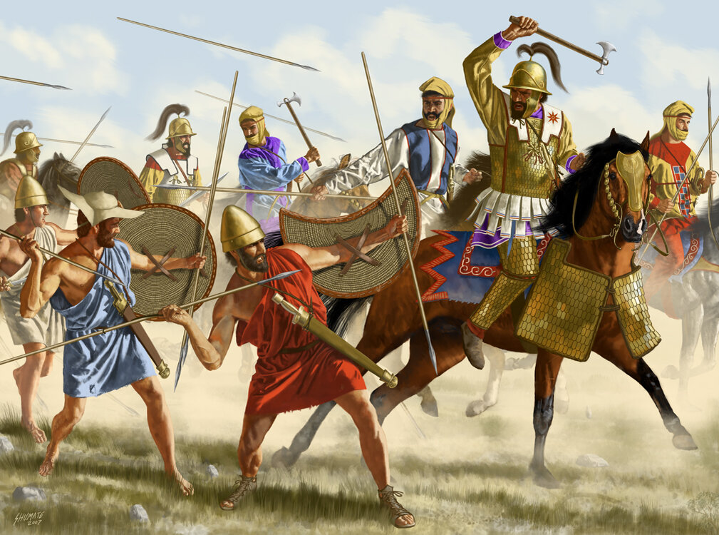 Древний мир сражения. Битва при Кунаксе 401 г до н.э. Персидская конница Ахеменидов.