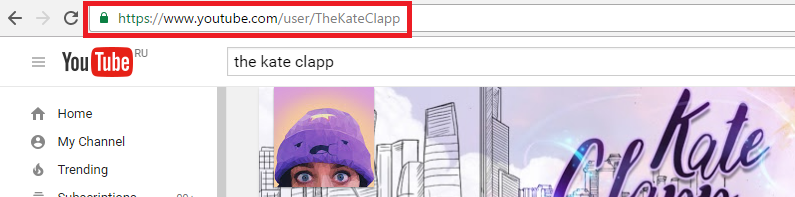 Откройте канал ютубера и скопируйте url из браузерной строки.