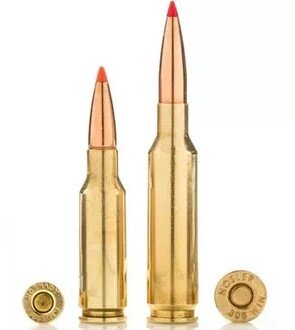6,5 мм боеприпасы слева Grendel, справа Greedmoor