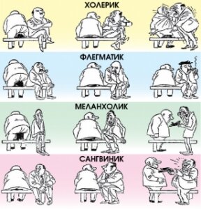 Различие в поведении людей с разными темпераментами