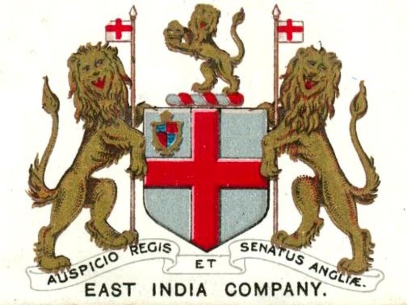 1600 год. Герб Британской Ост-Индской компании. Первое акционерное общество ростовщиков.