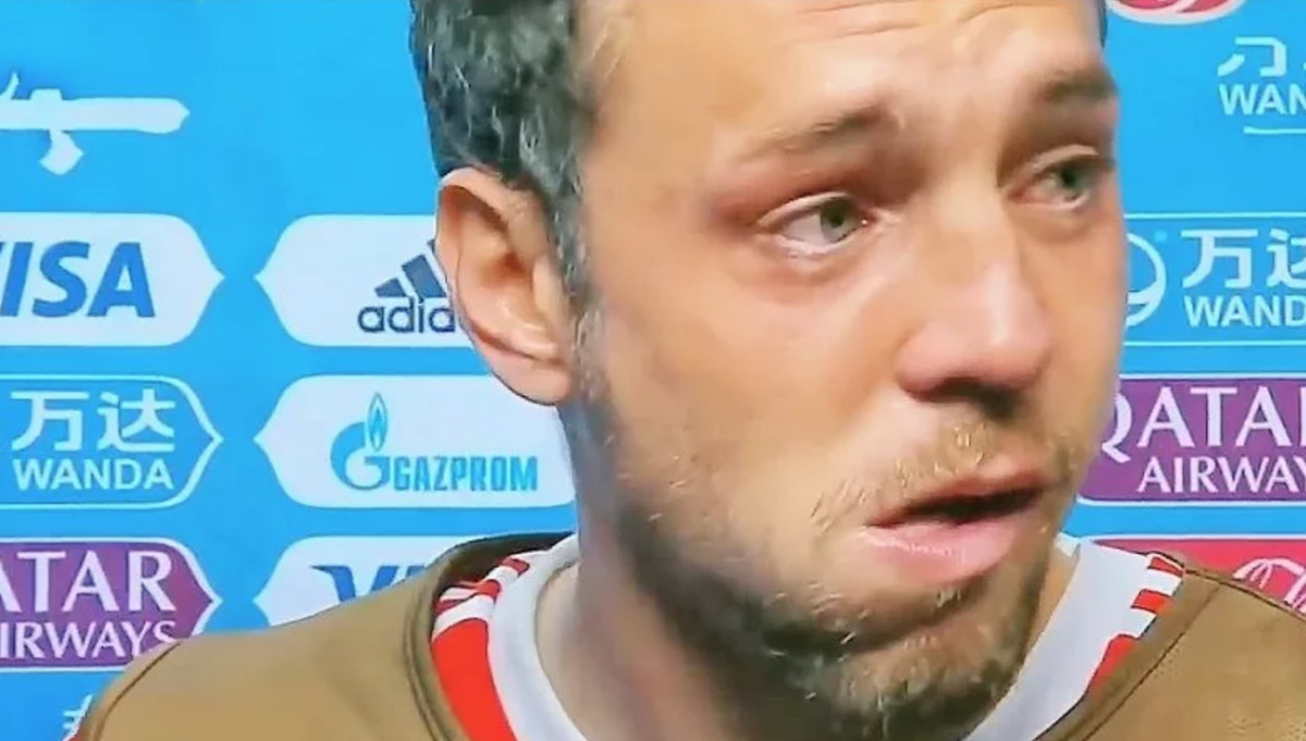 Интервью после поражения. Дзюба плачет. Дзюба плачет после матча.