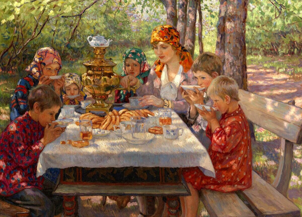 Богданов-Бельский , Чаепитие
