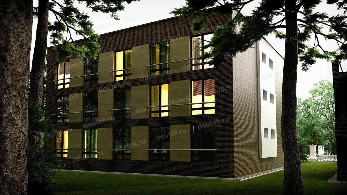 Проект трехэтажного многоквартирного дома 650 м2 в современном стиле - L-9