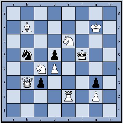 Белые начинают и ставят мат в 2 хода.