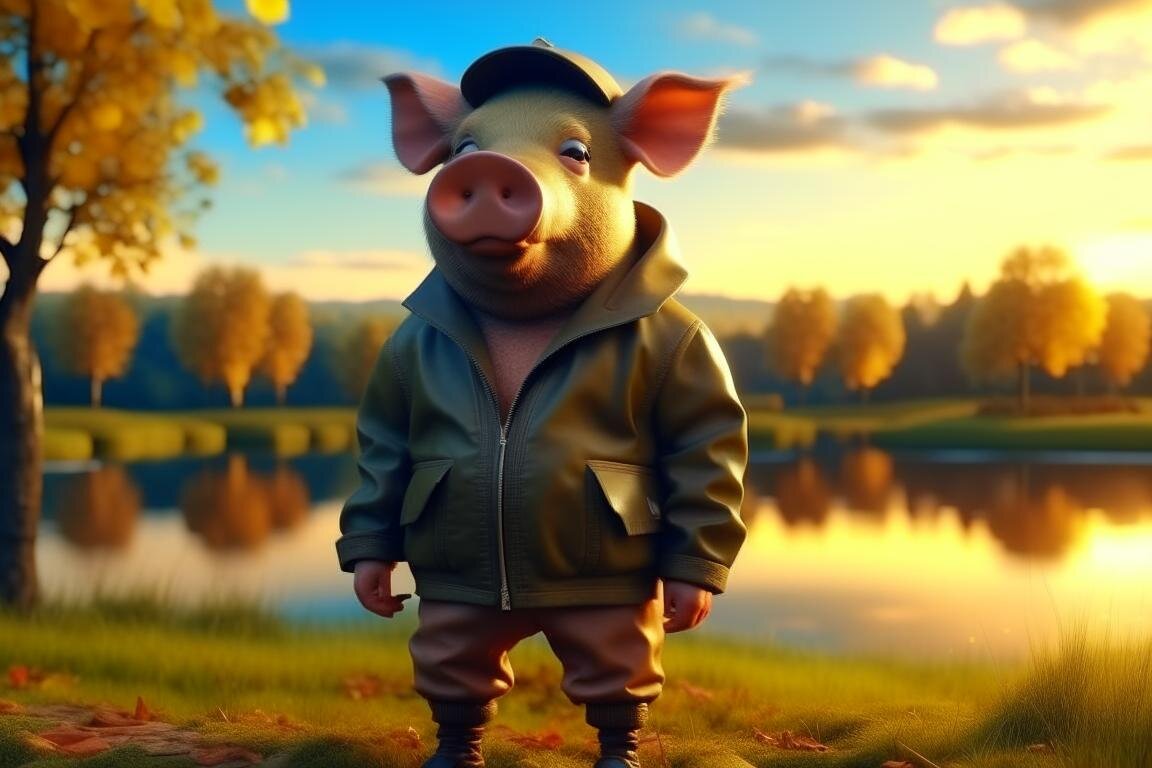 Вожак хрюшек. Нейросеть Kandinsky 2.2.