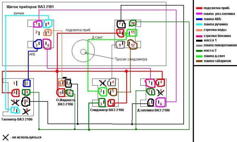 тахометр и другие приборы 2106 в 2105
