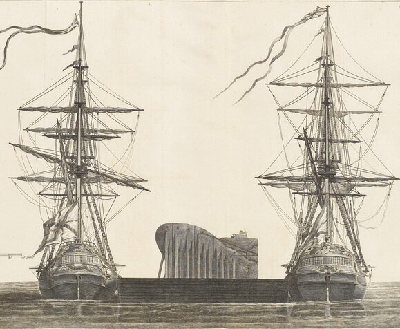 20-го генваря благоугодно было ее императорскому величеству смотреть сию работу, и при высочайшем ее присутствии оттащен был камень на 12 сажен