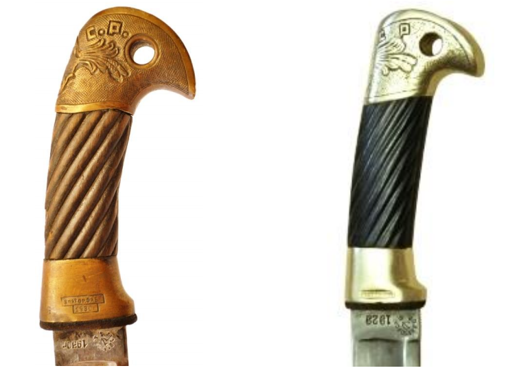 Советская шашка образца 1927 года и ее подделка. Где какая - угадаете? :)