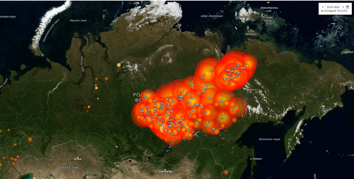 Карта лесных пожаров