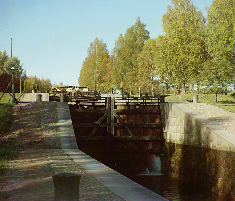 1903 год: "Тройной шлюз на Сайменском канале."