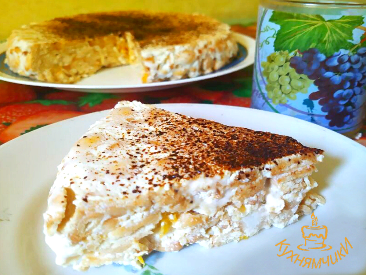 Творожно-апельсиновый торт.