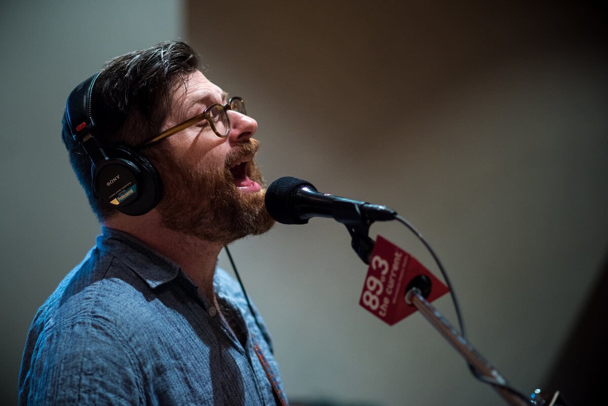 Colin Meloy of The Decemberists performs in The Current studio, 2015 (Nate Ryan/MPR)