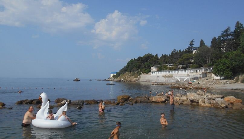 Галечный пляж в Симеизе