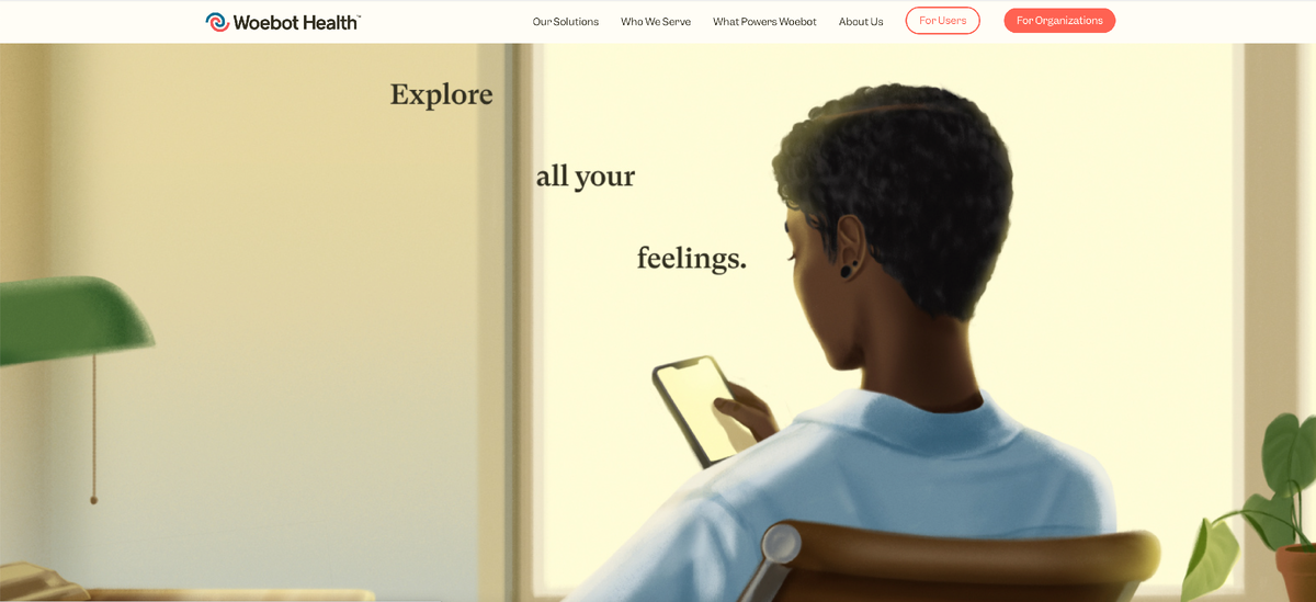 Woebot обучен методам когнитивно-поведенческой терапии