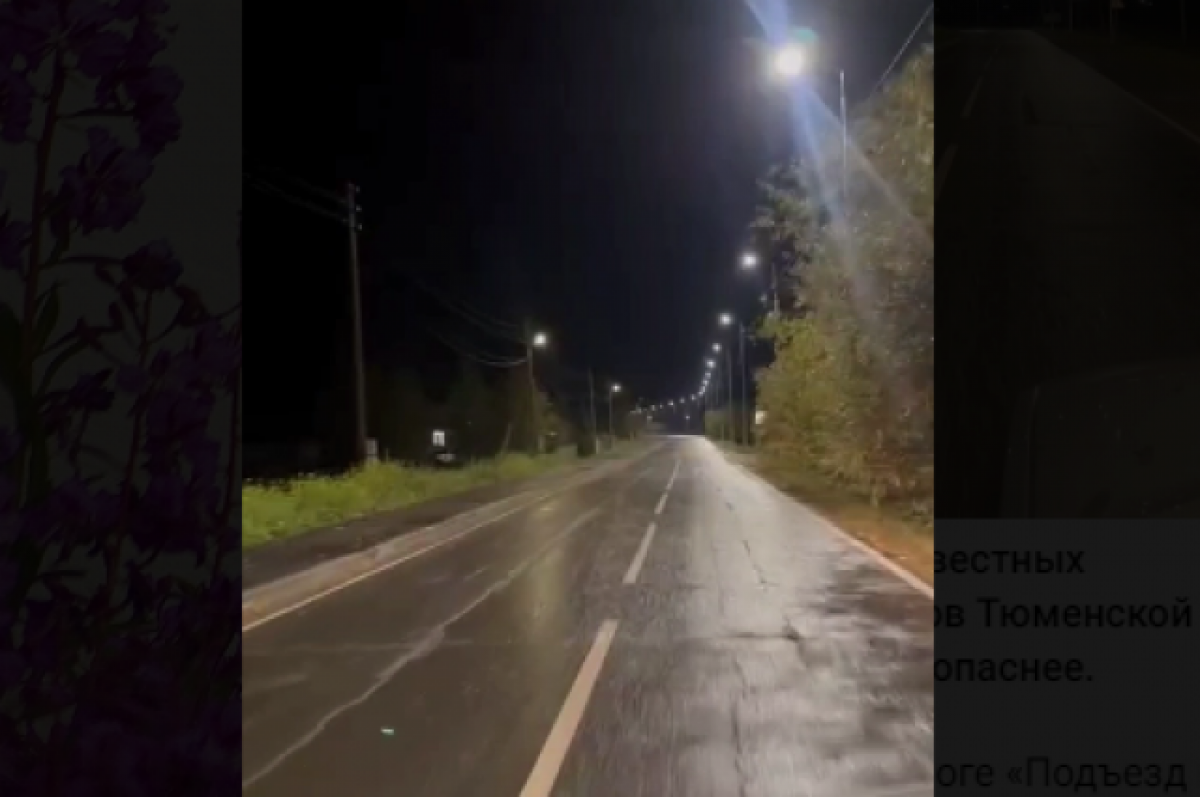    На дороге к тюменскому селу Абалак обустроена новая линия электроосвещения