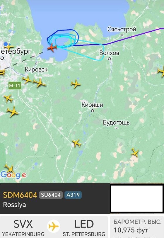    Фото: скриншот сервиса FlightRadar24