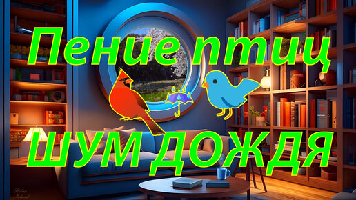 🐦 Расслабляющие звуки природы и пение птиц для сна. ☔️ Весенний шум дождя в люксовой гостиной 5 часов ☔️ Звук дождя для сна