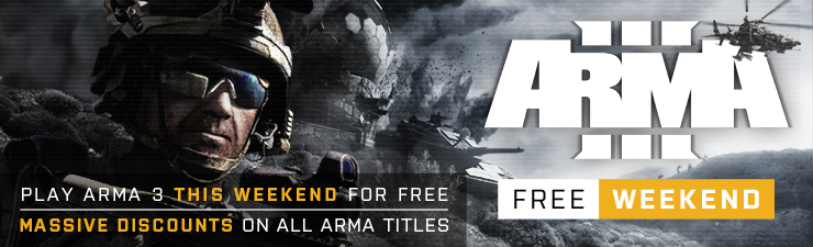 
Соберите войска! Все эти выходные, начиная с сегодняшнего дня (четверг 26 апреля) до понедельника 30 апреля в 19:00 CEST, каждый может играть в полную базовую игру Arma 3 в Steam бесплатно.
