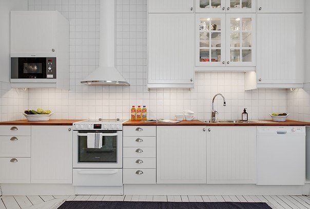 Тип однорядной кухни на всю стену