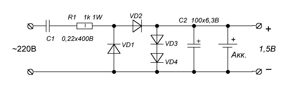 Схема блока питания на 6 вольт