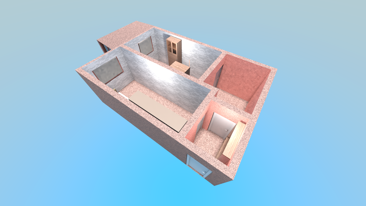 Общий вид квартиры до начала перепланировки