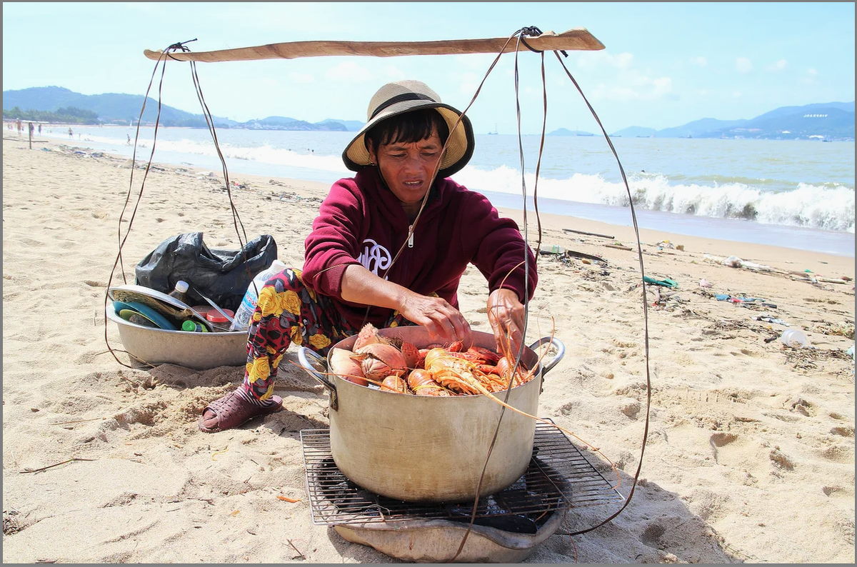 курорт, температура, еда, лангусты, море, пляж. 