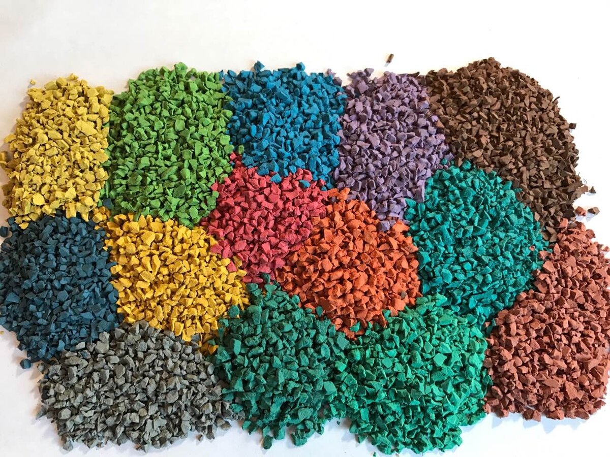 Окрашивание резиновой крошки | Union Polymers | Дзен