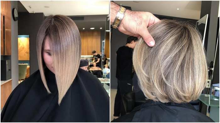 окрашивание в технике airtouch на брюнетке