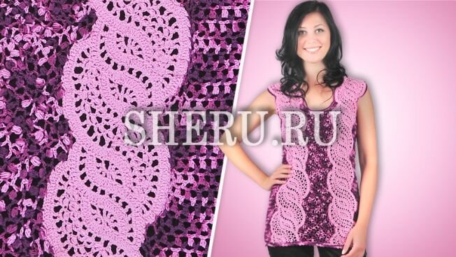 Связанная туника из лент фото